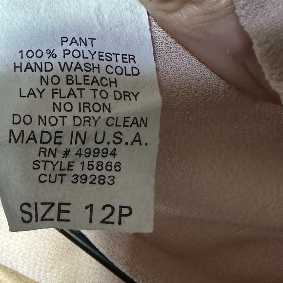 R&M Richard Nude/Blush Wide Leg Flowy Side Slit Dress Pant 12 Petite - Picture 13 of 13